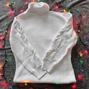 Cutout Shoulder Turtleneck Sweater